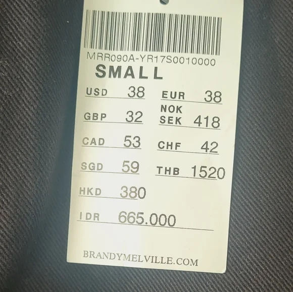 J. Galt Brandy Melville Painter Pants Black Slim Leg Size Small - Picture 5 of 8